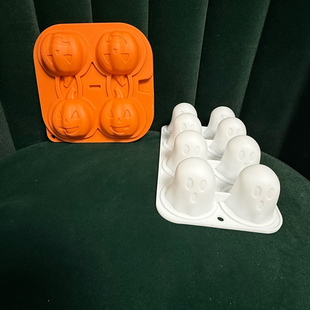 Halloween Pumpkin and Ghost Ice Molds